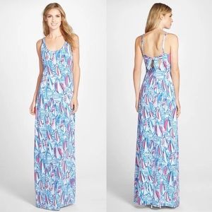 Lilly Pulitzer Red Right Return Palm Maxi Dress
